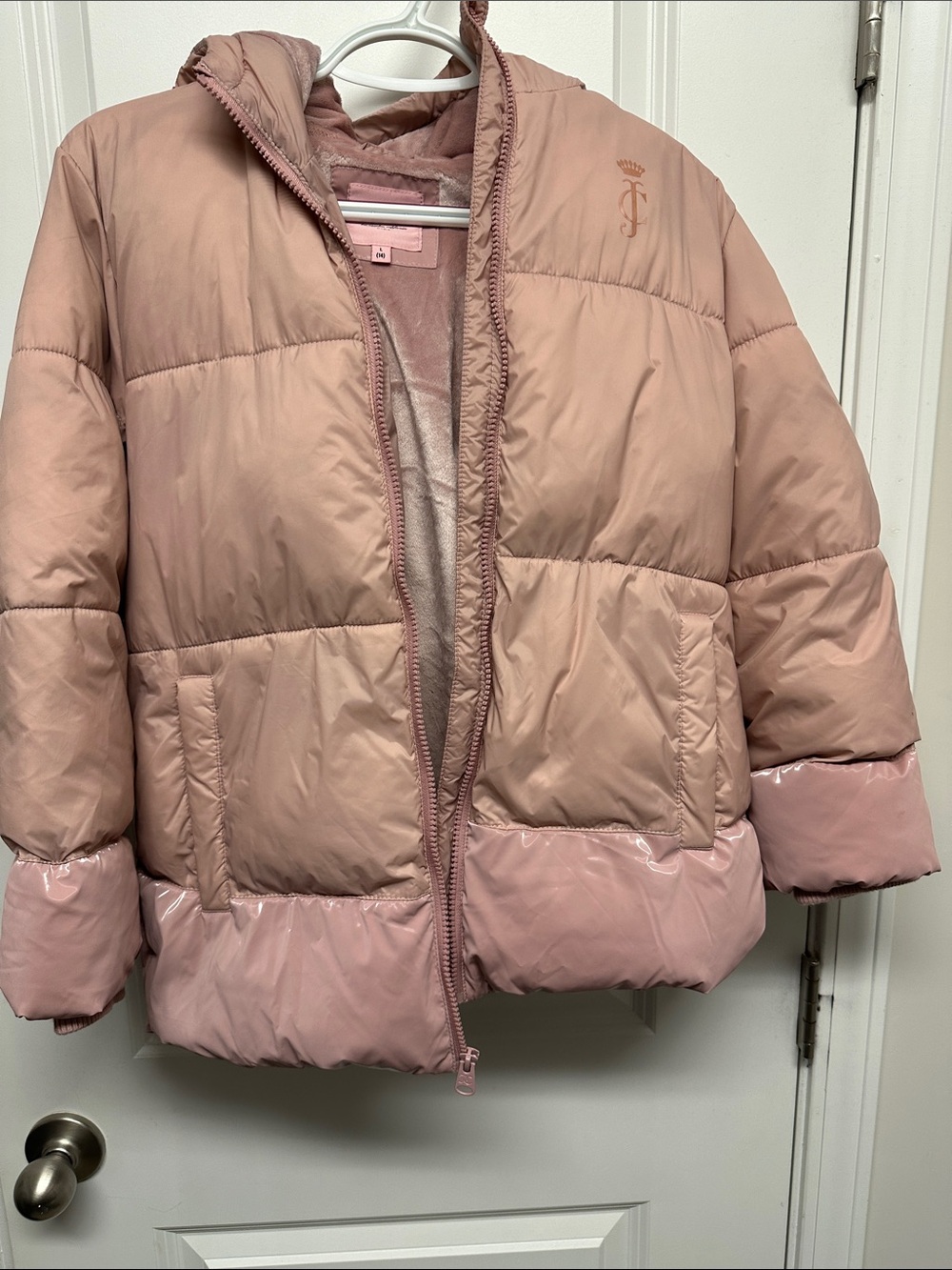 Juicy Couture Blush Pink Quilted Girls' Hooded Puffer